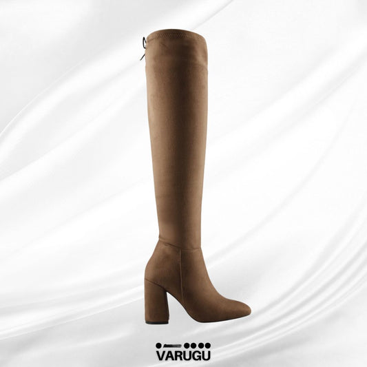 Botas café altas amplia comodidad