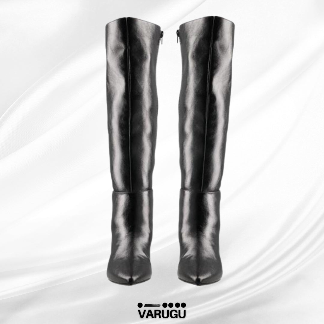 Botas largas con punta elegante color negro