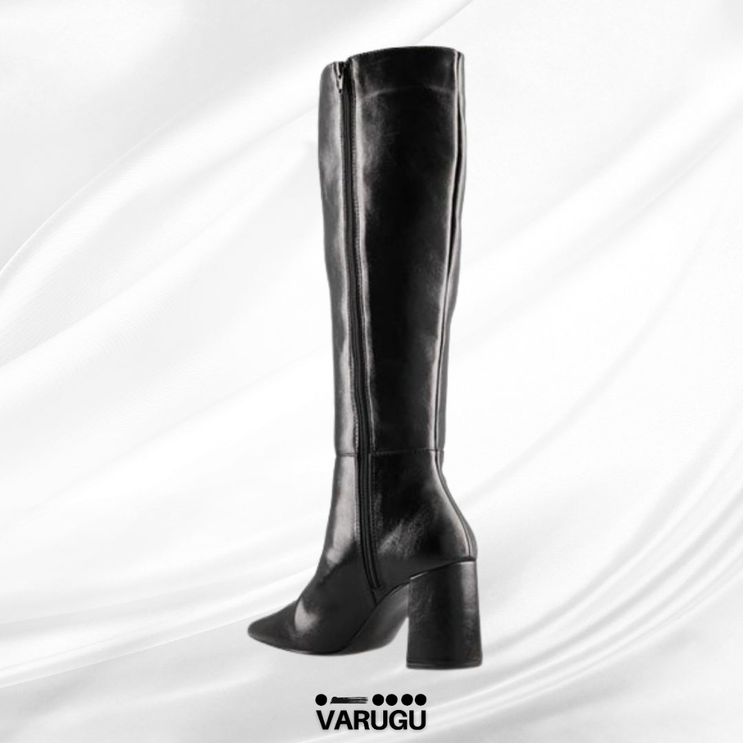 Botas largas con punta elegante color negro