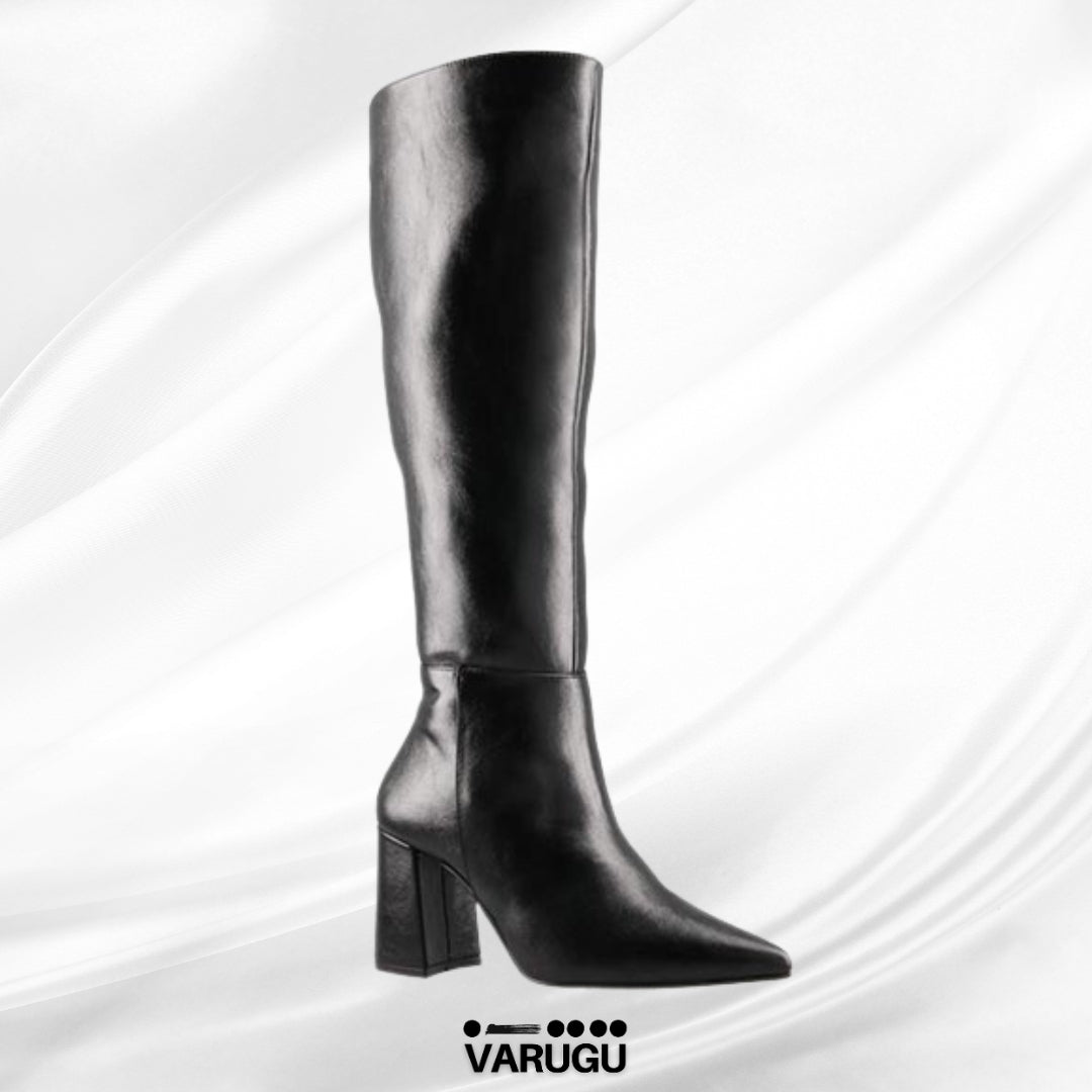 Botas largas con punta elegante color negro