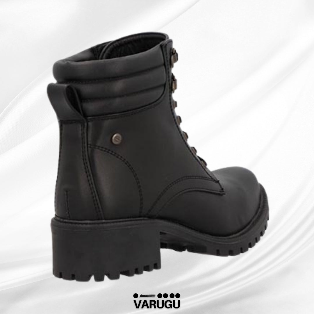 Botines de dama con agujetas color negro