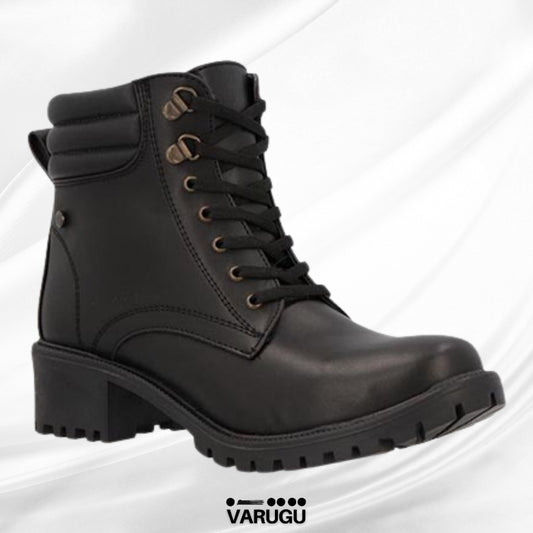 Botines de dama con agujetas color negro