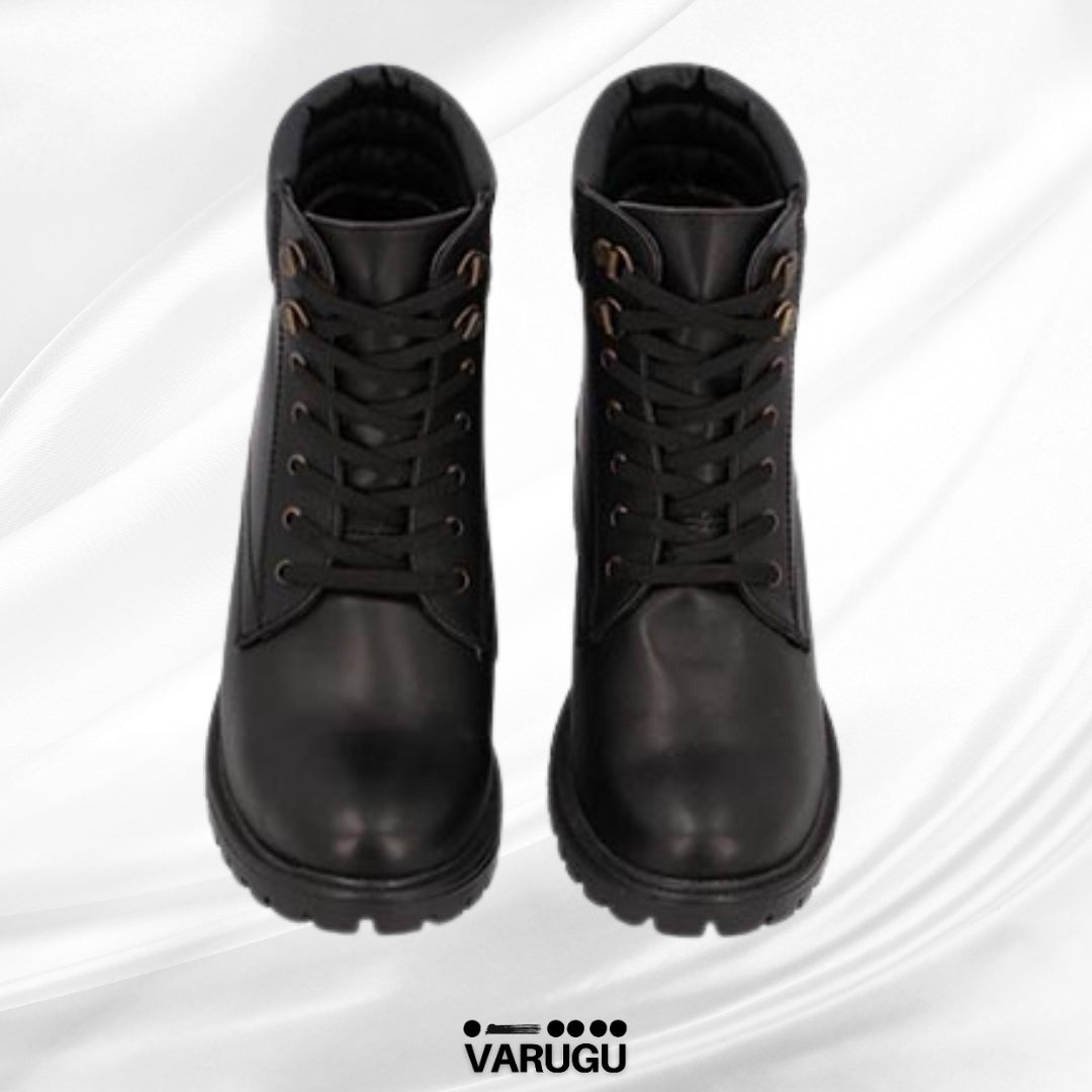 Botines de dama con agujetas color negro