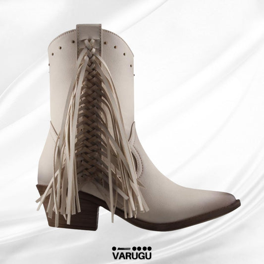 Botines latte dama con trenza suelta