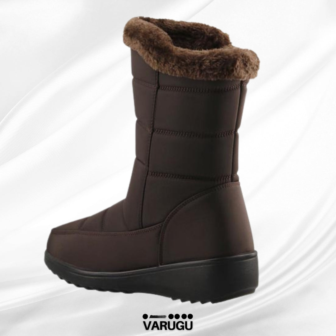 Botas color café de piso para mujer