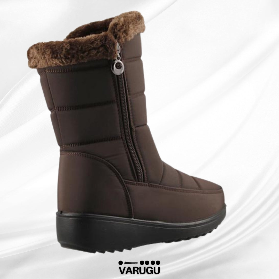 Botas color café de piso para mujer