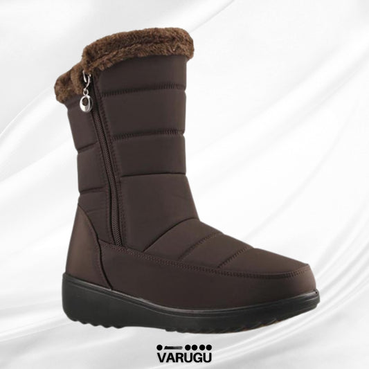 Botas color café de piso para mujer