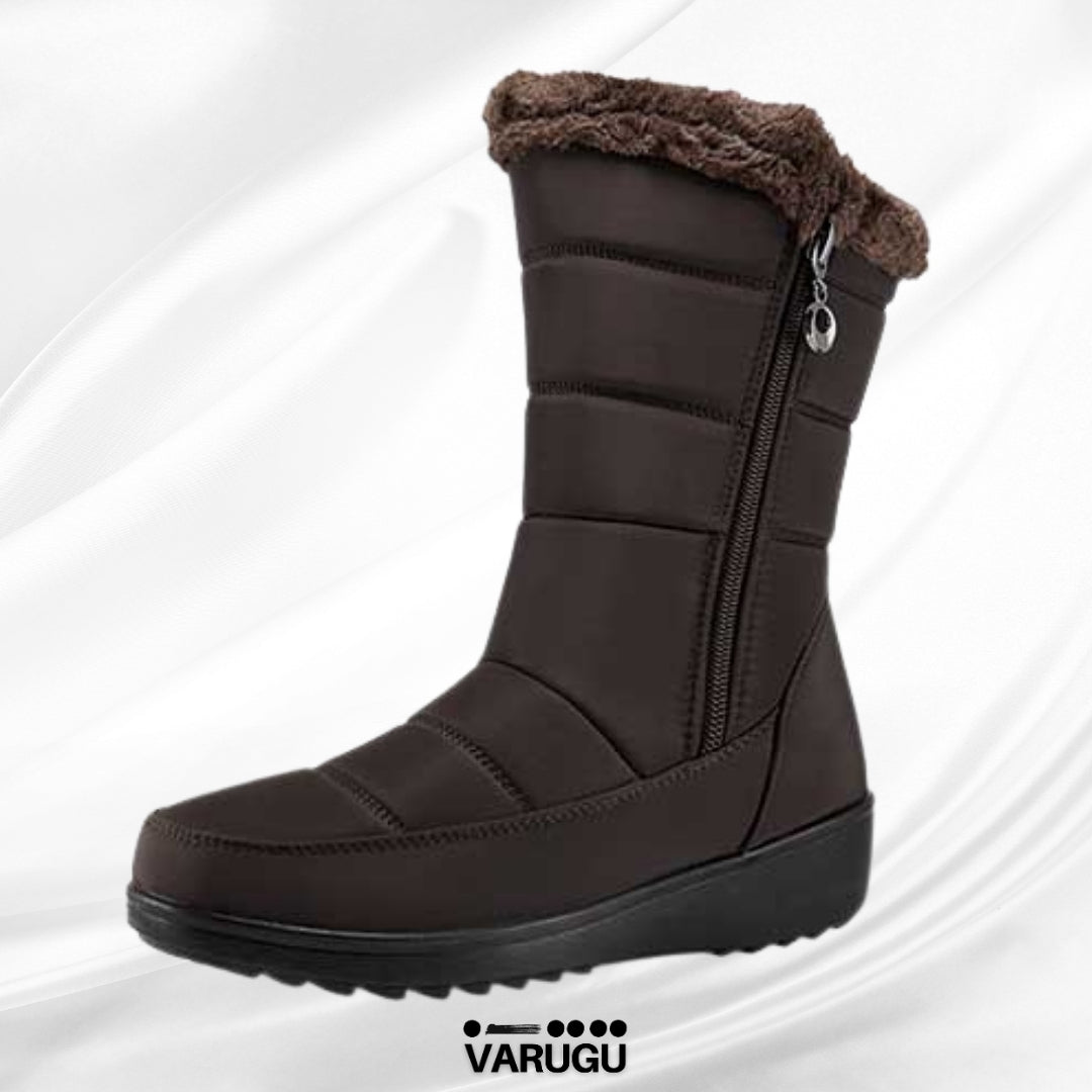 Botas color café de piso para mujer