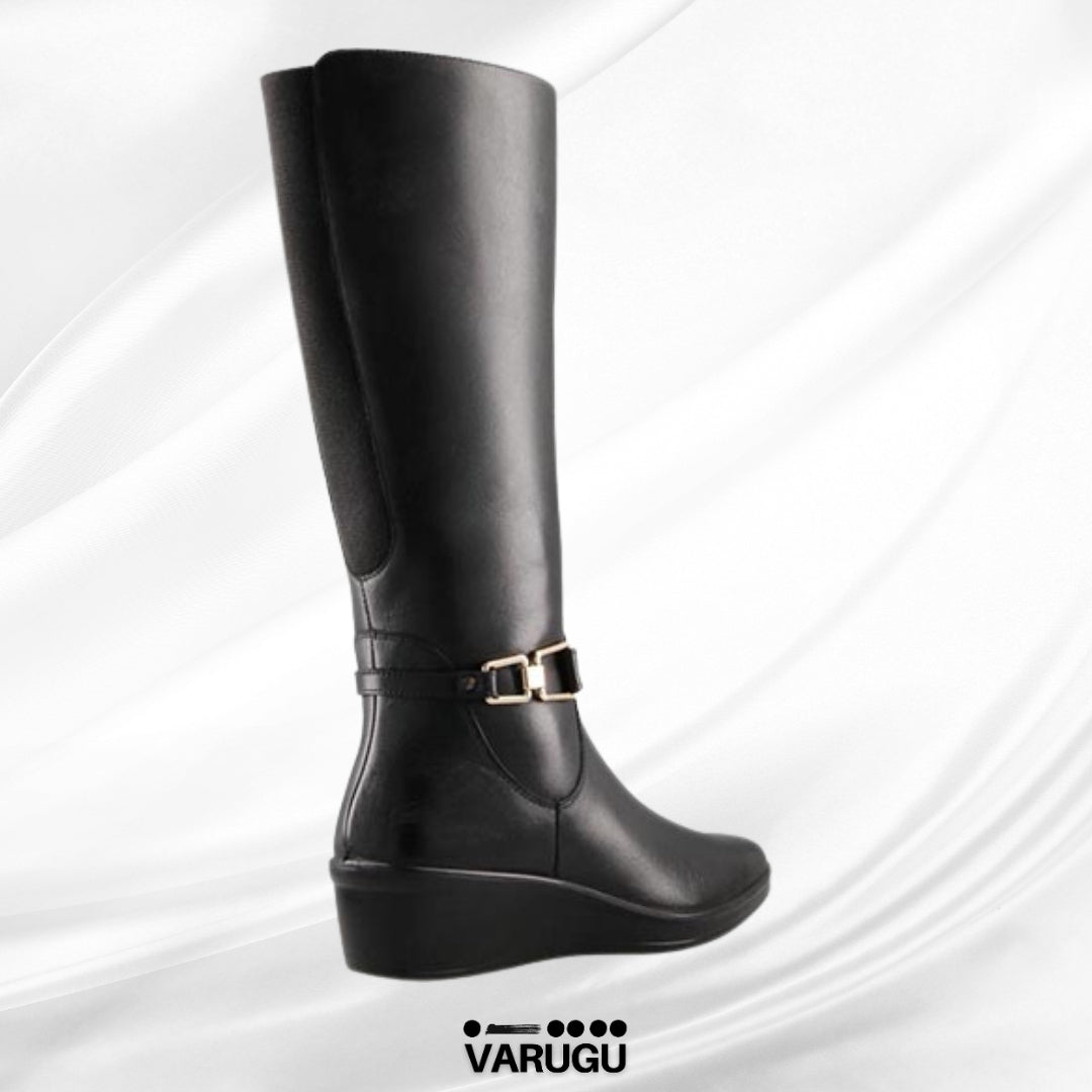 Botas de flexi color negro de piel largas