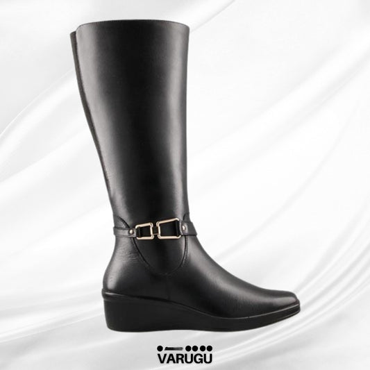 Botas de flexi color negro de piel largas