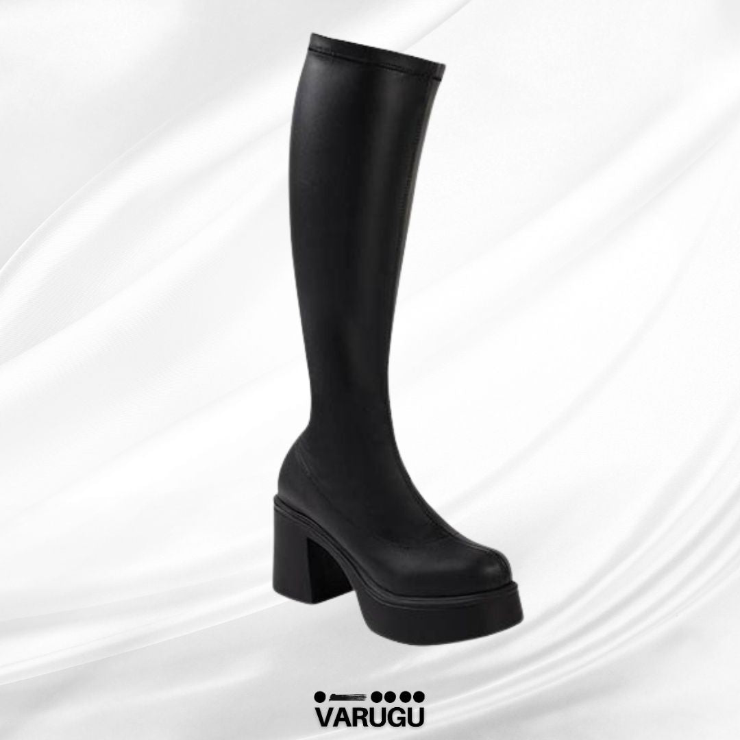 Bota larga color negro ajusta a pierna