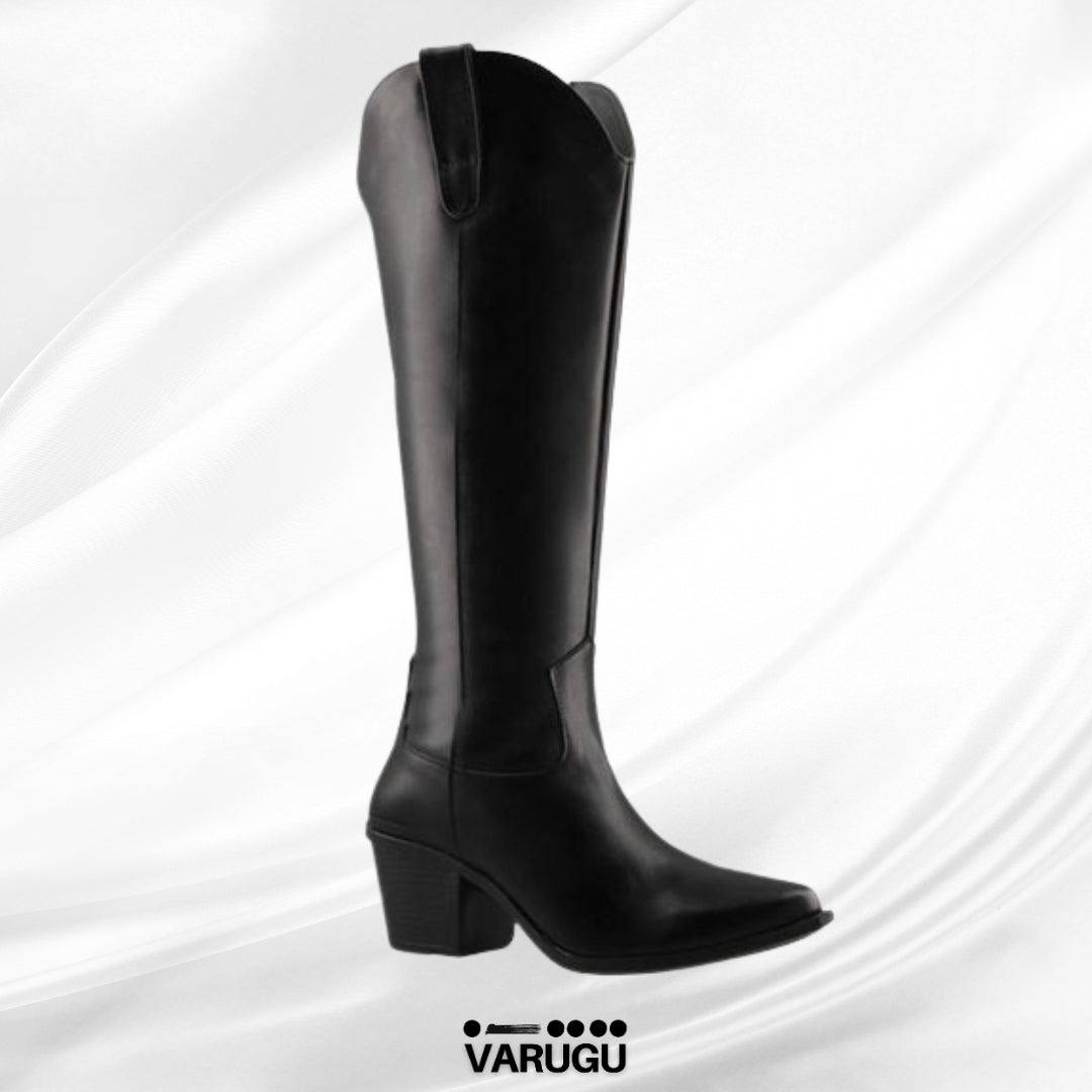 Botas largas de mujer color negro corte fino