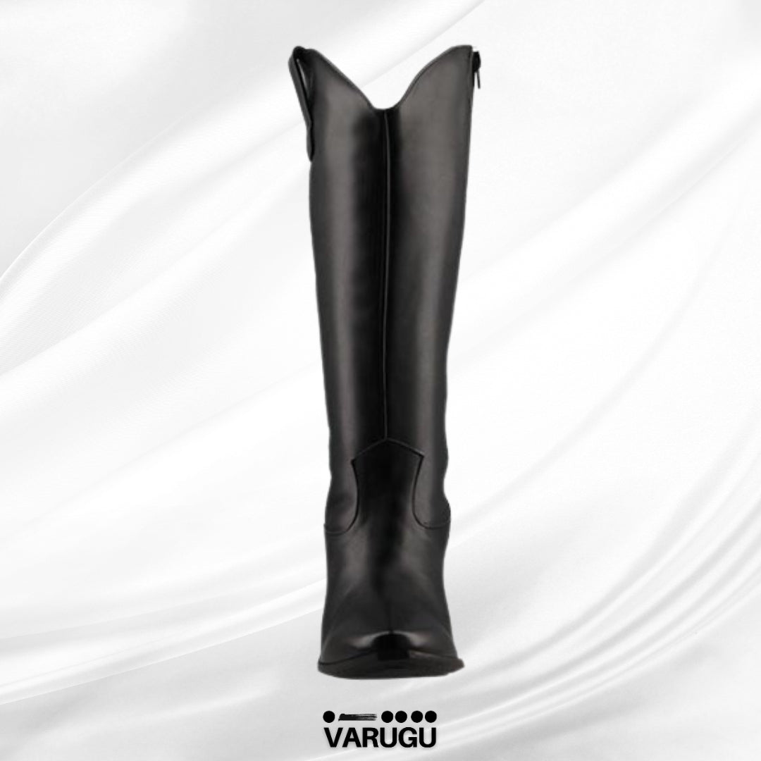 Botas largas de mujer color negro corte fino