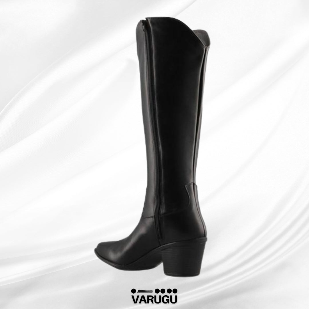 Botas largas de mujer color negro corte fino