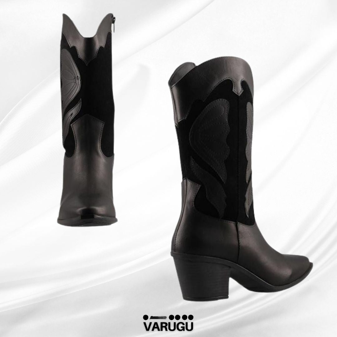 Botines negros con relieves mujer