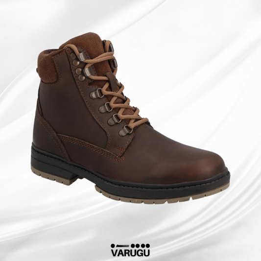 Botines café de piel casuales