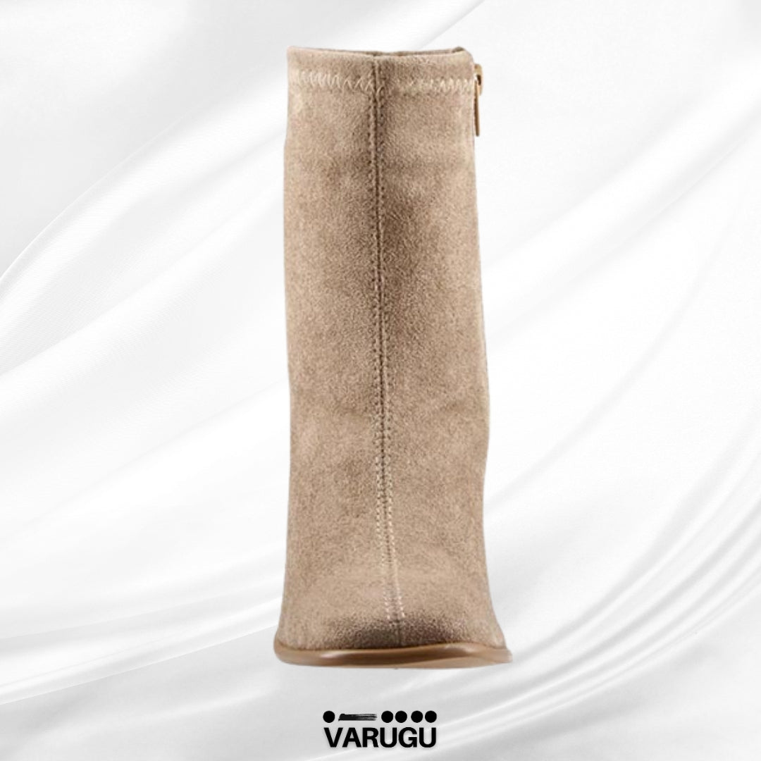 Botines beige estilo gamuza mujer