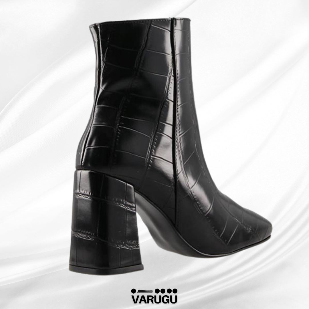 Botines color negro de mujer diseño cuadros