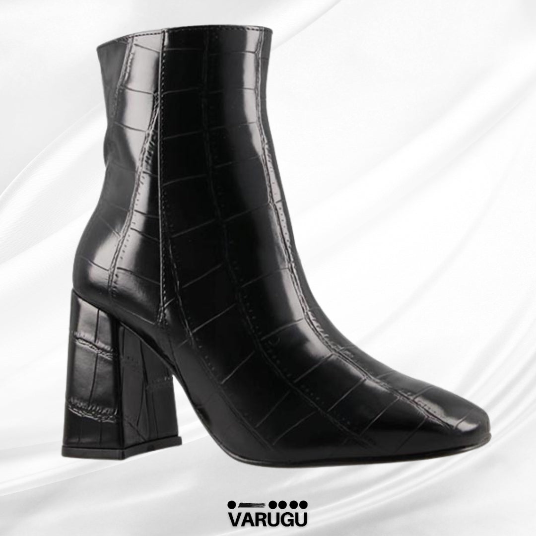 Botines color negro de mujer diseño cuadros