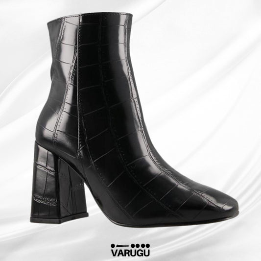 Botines color negro de mujer diseño cuadros