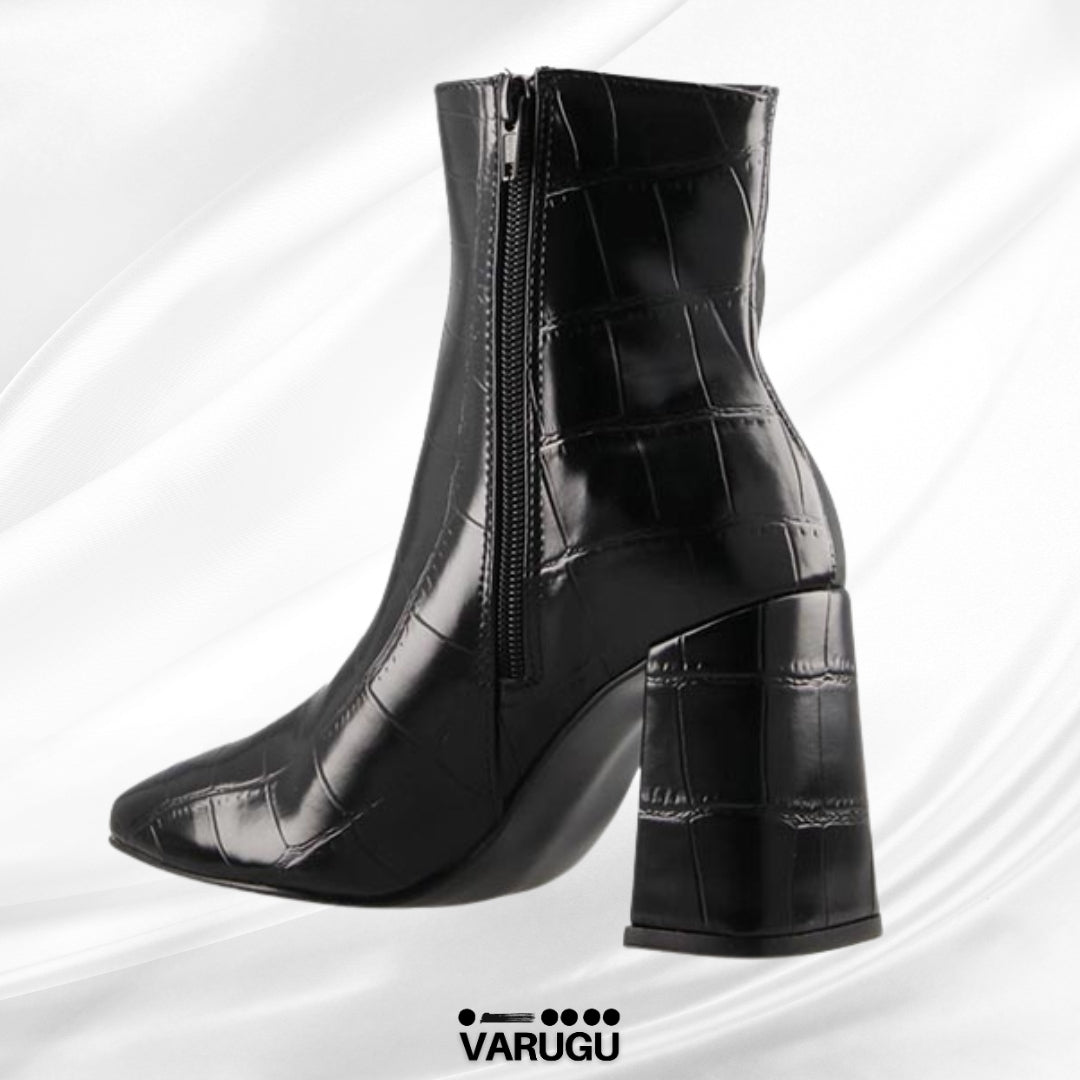 Botines color negro de mujer diseño cuadros