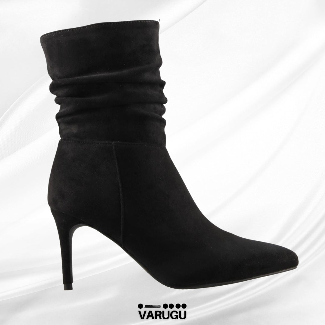 Botines negros para mujer con ondas superiores
