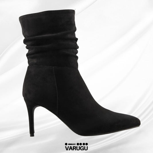 Botines negros para mujer con ondas superiores