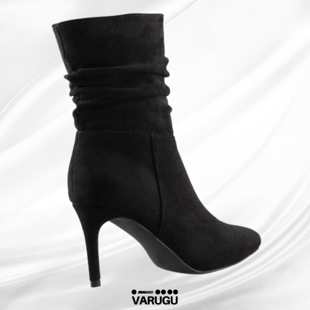 Botines negros para mujer con ondas superiores