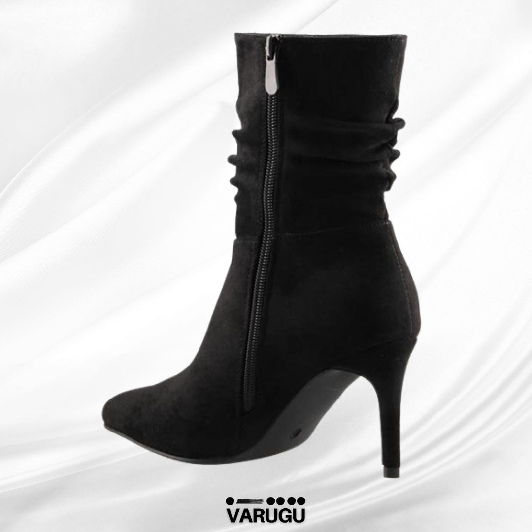 Botines negros para mujer con ondas superiores