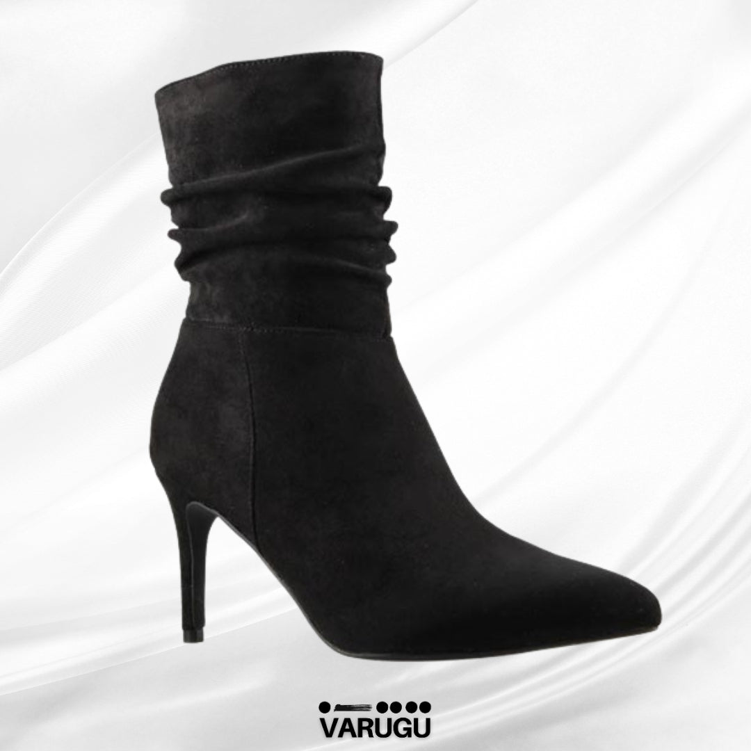 Botines negros para mujer con ondas superiores