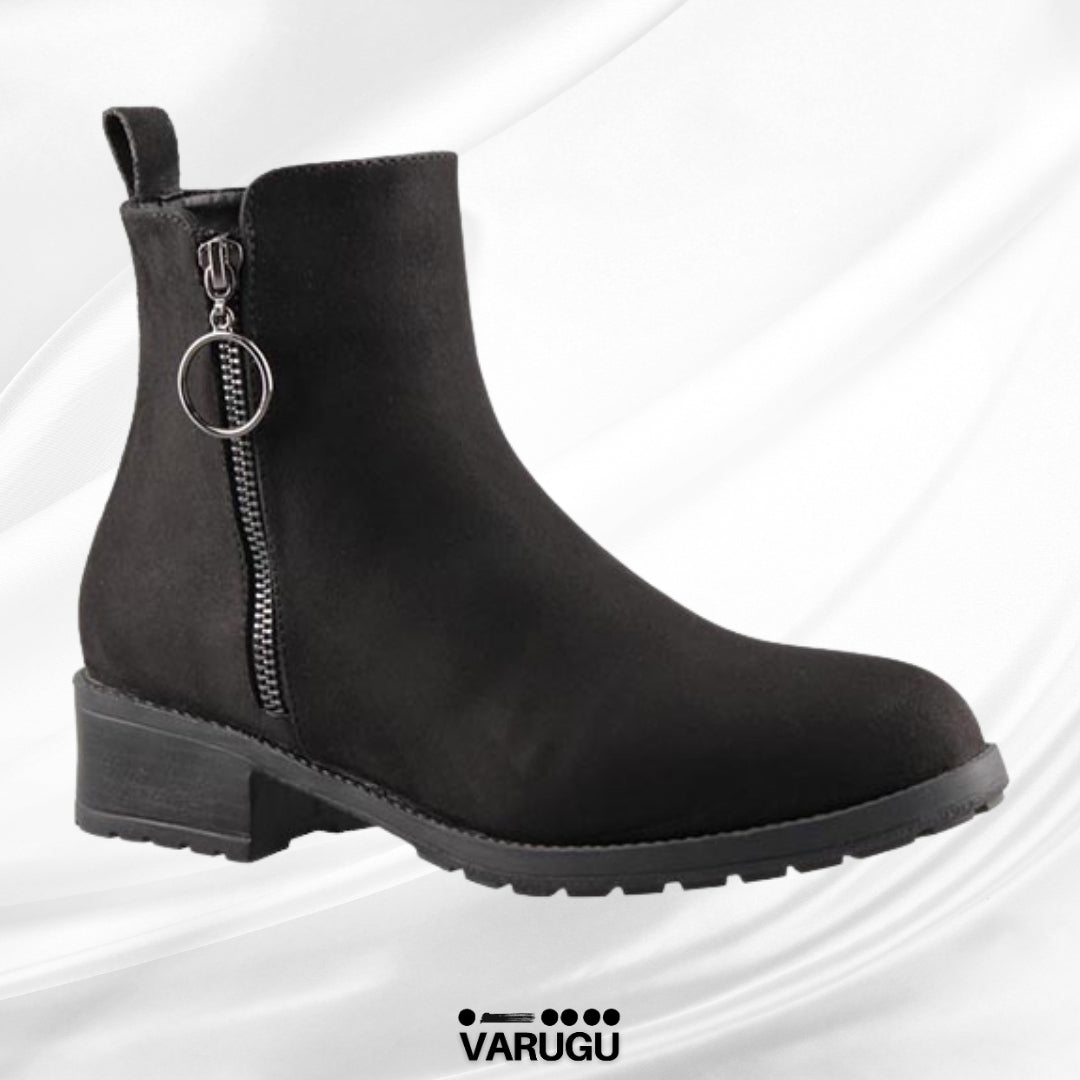 Botines con cierre negro circular de mujer