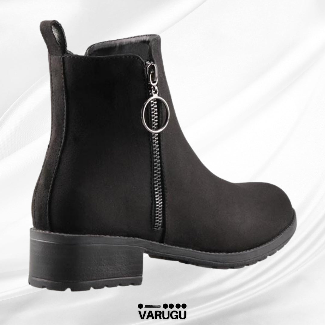 Botines con cierre negro circular de mujer
