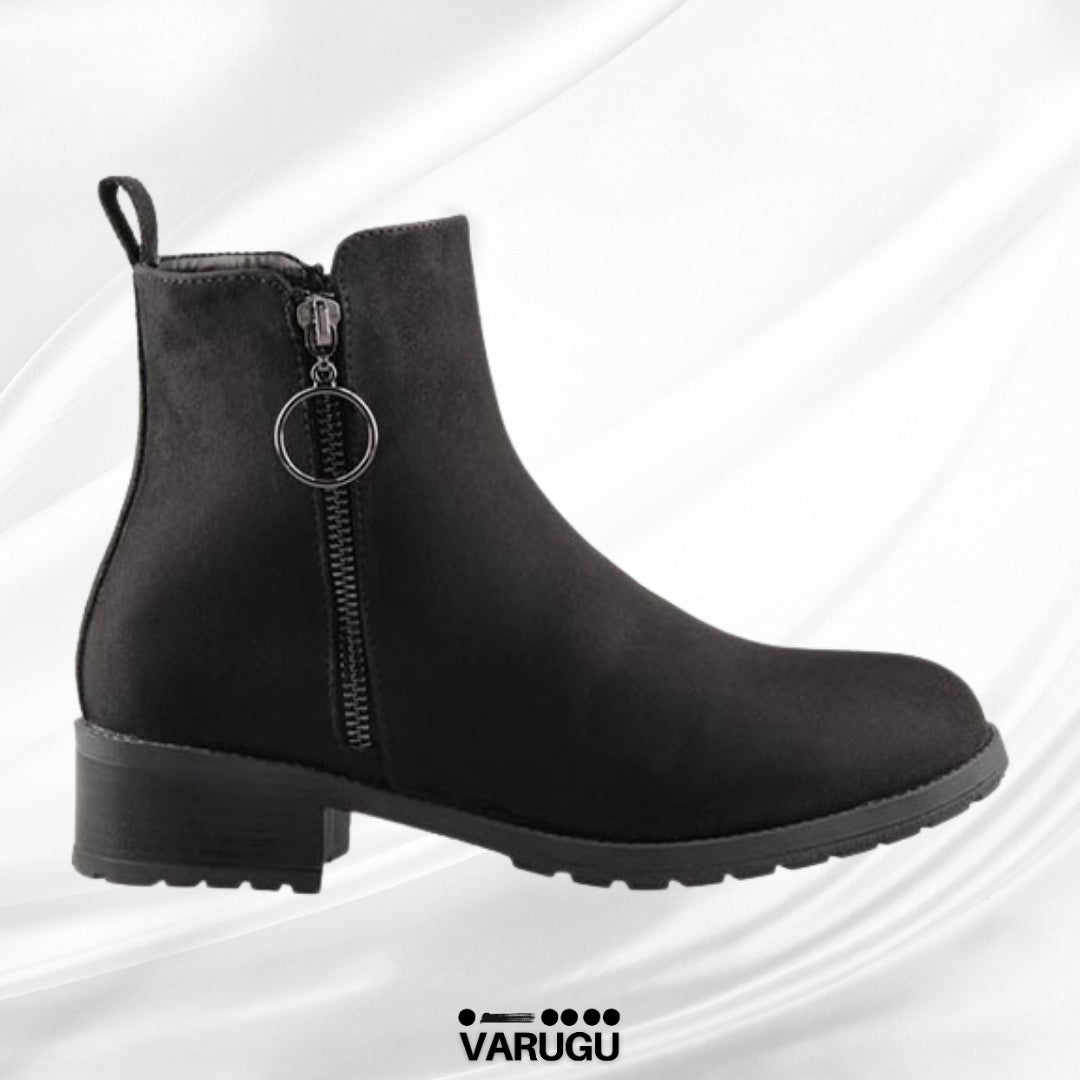 Botines con cierre negro circular de mujer