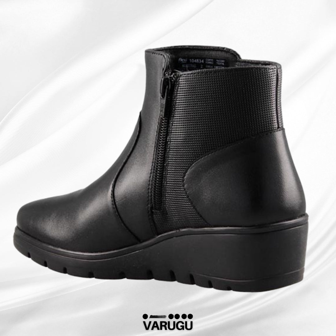 Botines Flexi de piel negros corridos de dama
