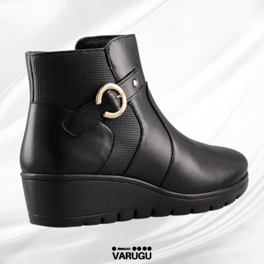 Botines Flexi de piel negros corridos de dama
