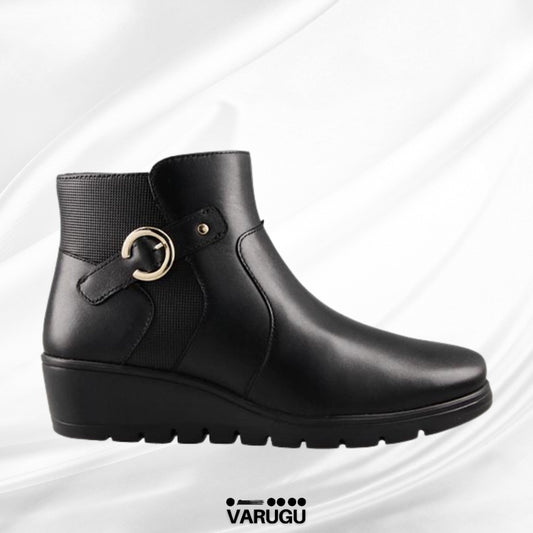 Botines Flexi de piel negros corridos de dama
