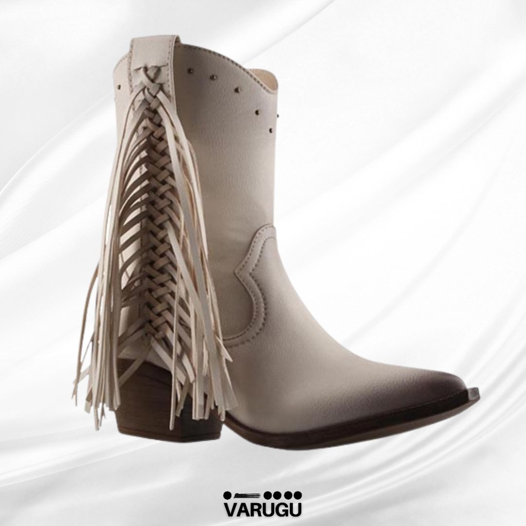 Botines latte dama con trenza suelta
