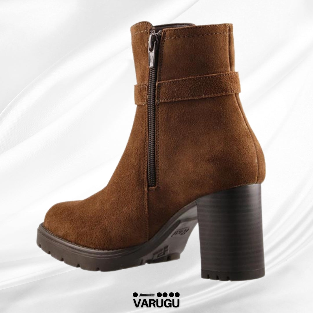 Botas Flexi café para mujer tacón grues