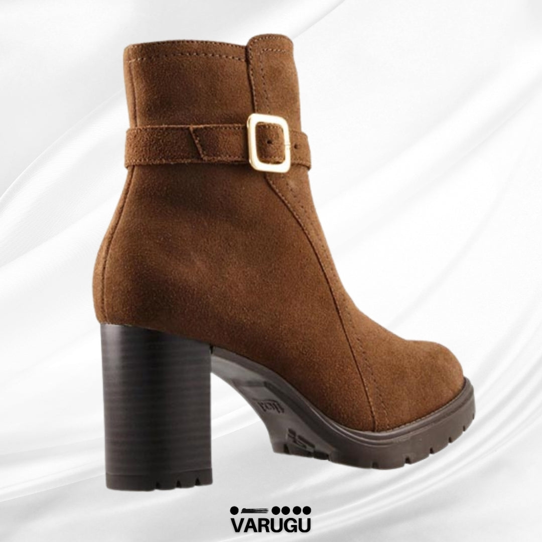 Botas Flexi café para mujer tacón grues