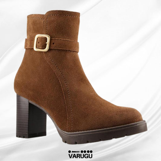 Botas Flexi café para mujer tacón grues
