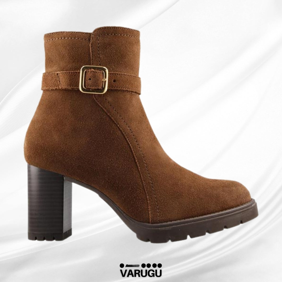 Botas Flexi café para mujer tacón grues