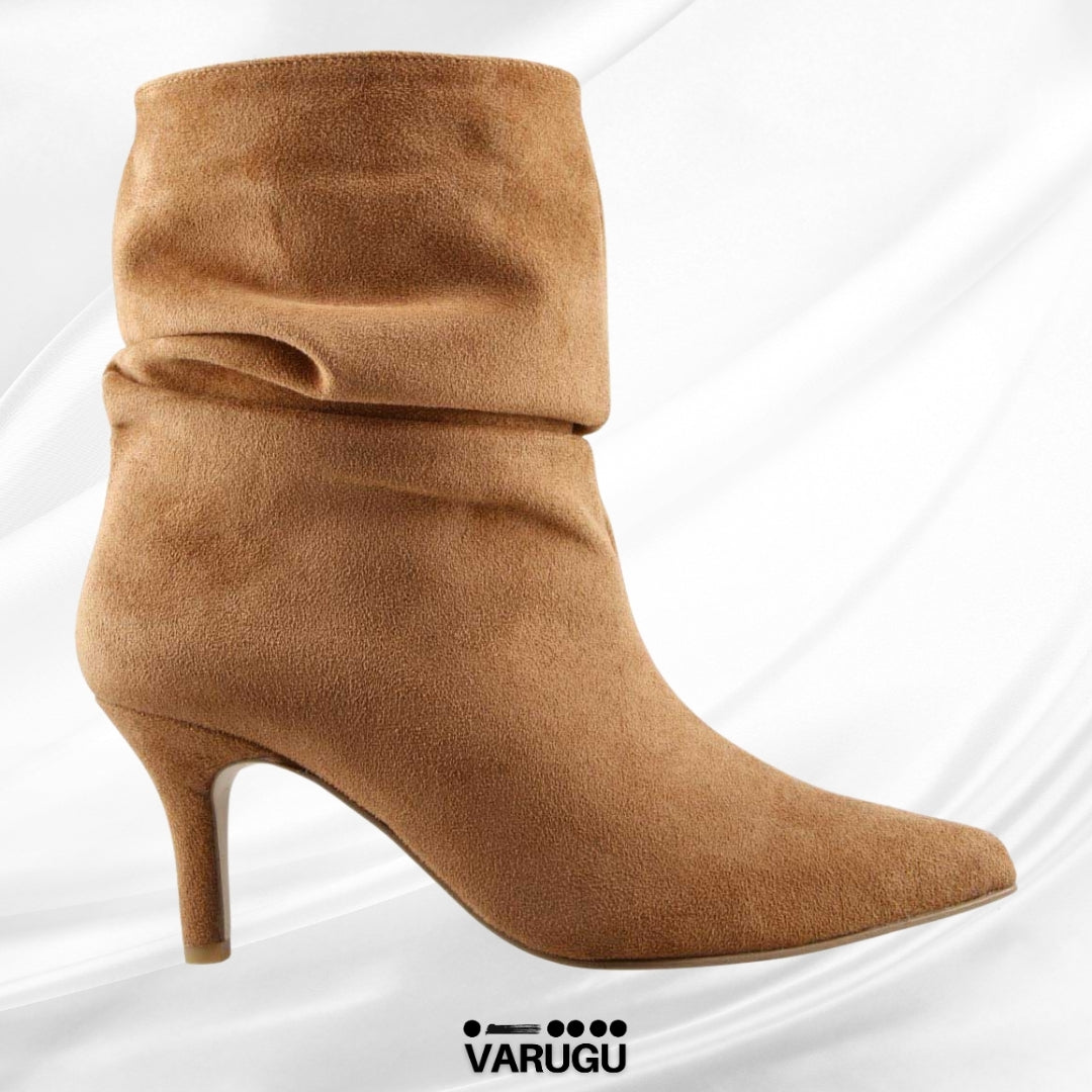 Botines camel para mujer con relieve