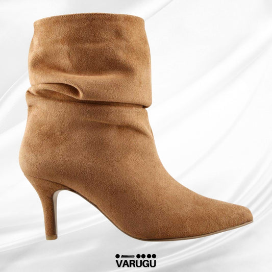 Botines camel para mujer con relieve