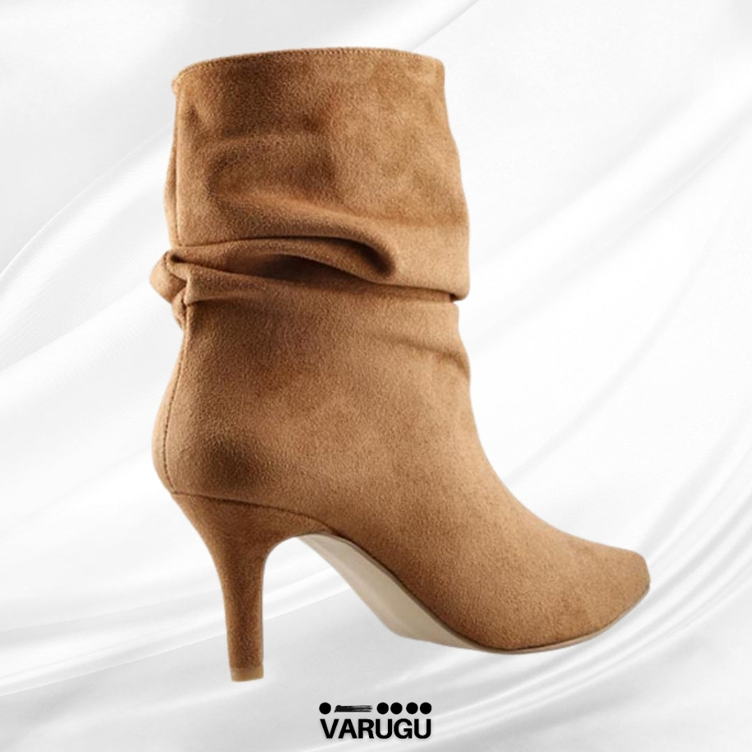 Botines camel para mujer con relieve