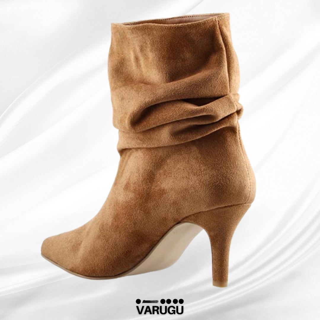 Botines camel para mujer con relieve