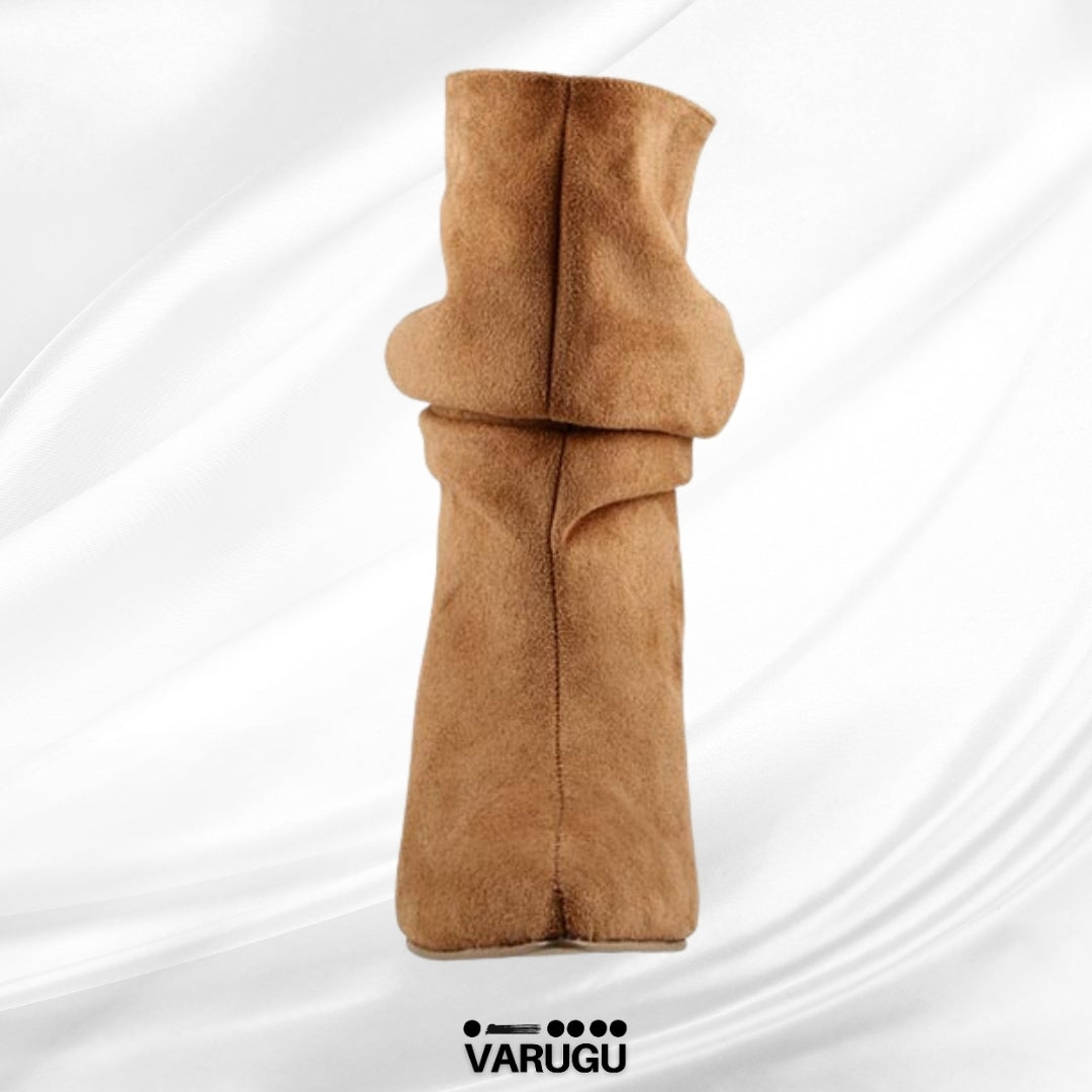Botines camel para mujer con relieve
