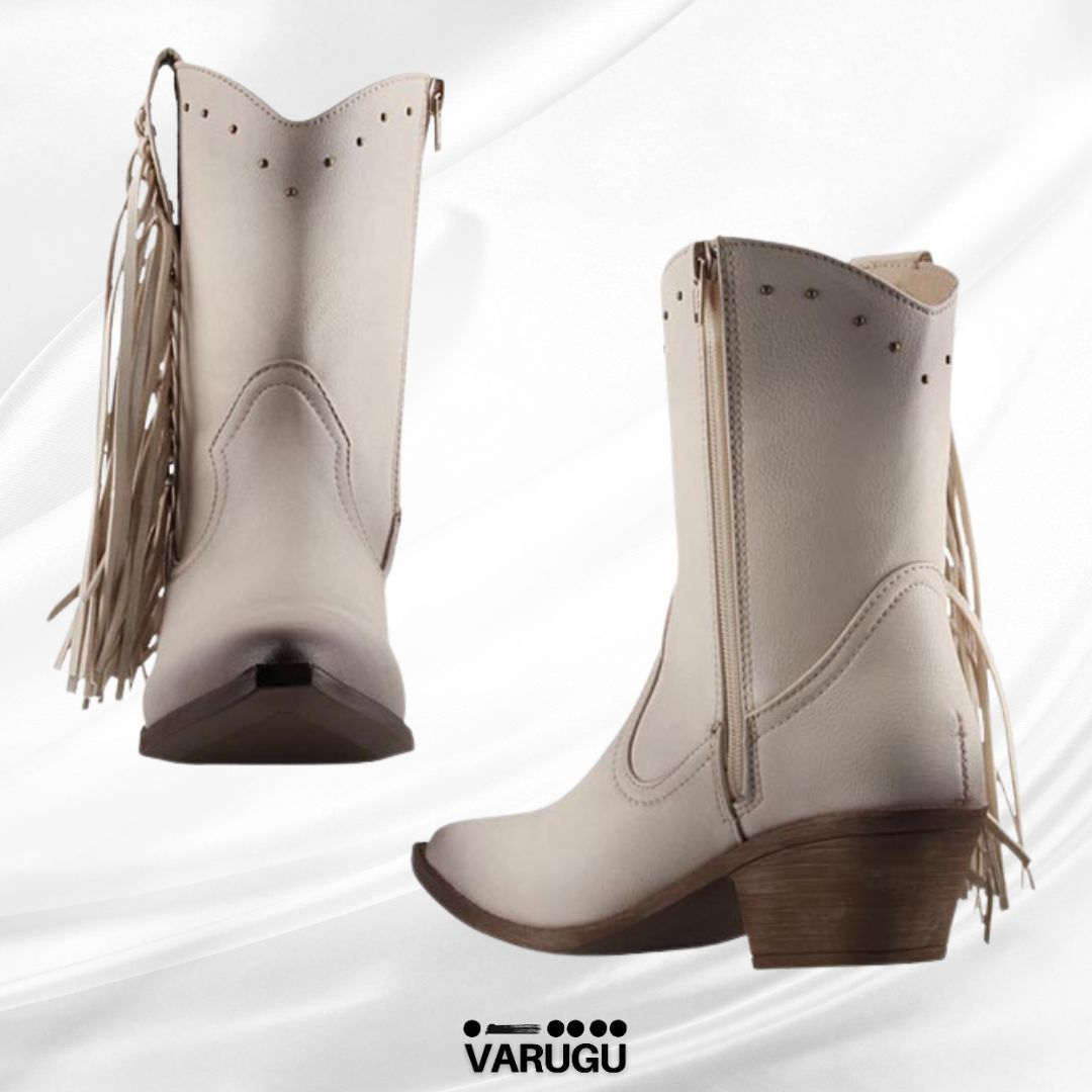 Botines latte dama con trenza suelta