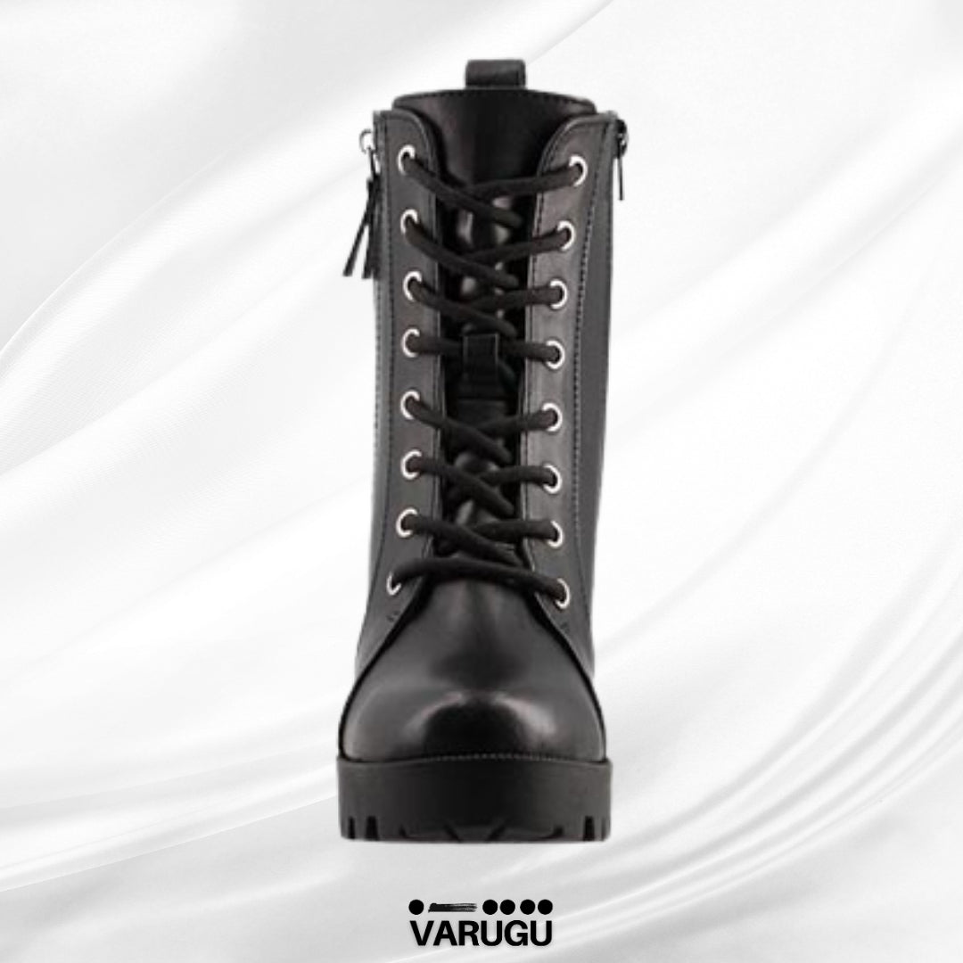 Botines negros con cinturón para mujer