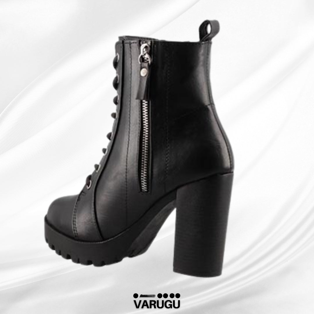 Botines negros con cinturón para mujer