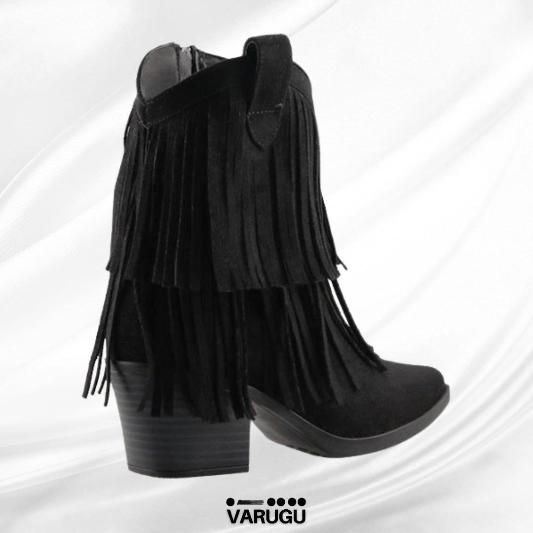 Botas tipo botín negras con diseño suelto mujer